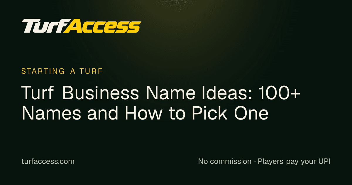 Turf Business Name Ideas: 100+ Names and How to Pick One: a Turf Access guide